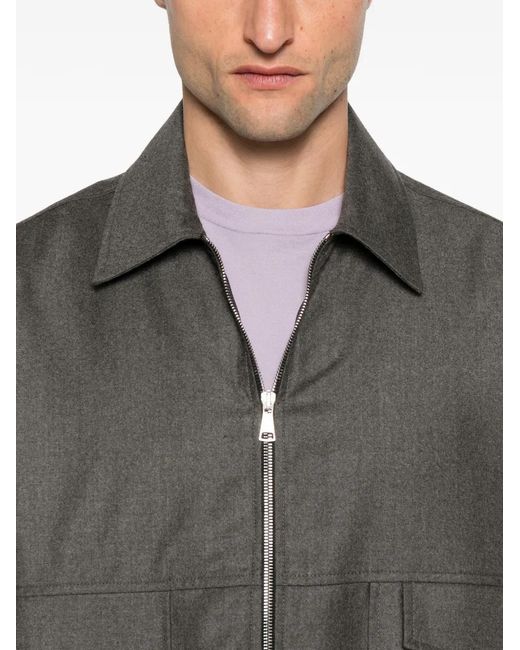 Yes London Gray Zip Pocket Shirt Jacket for men