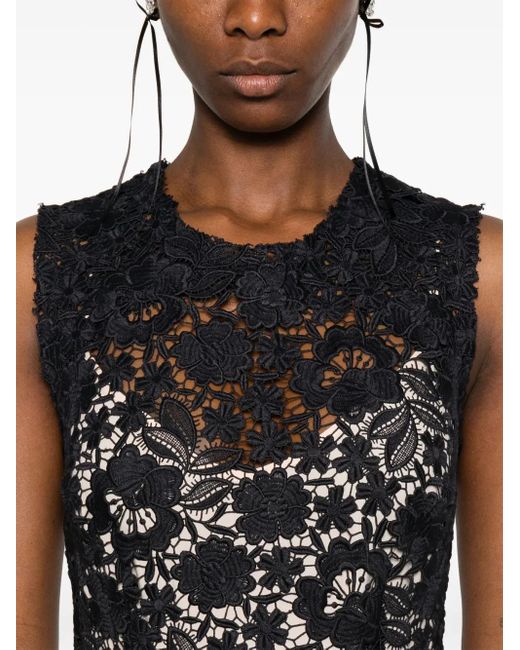 P.A.R.O.S.H. Black Peonia Midi Dress