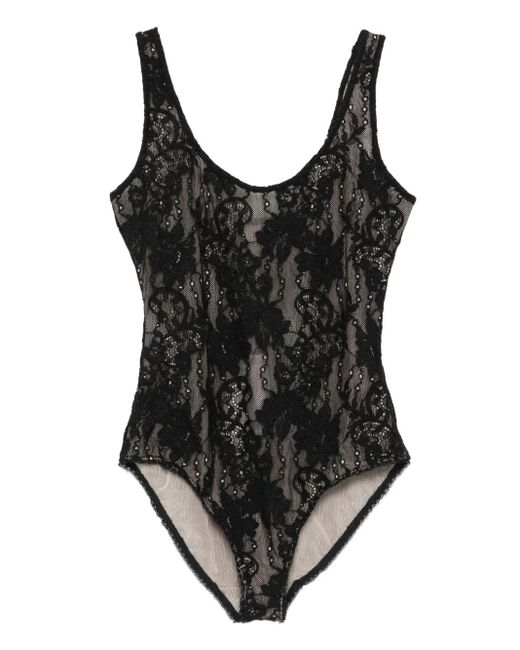 Zimmermann フローラルレース ボディスーツ Black