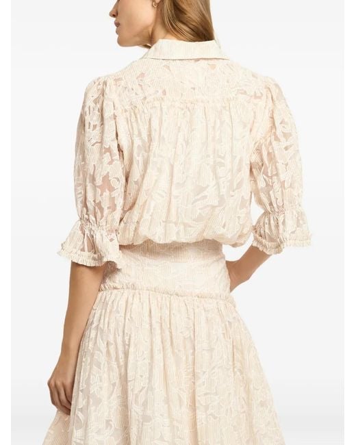Cinq À Sept Natural Cazi Floral-Lace Top