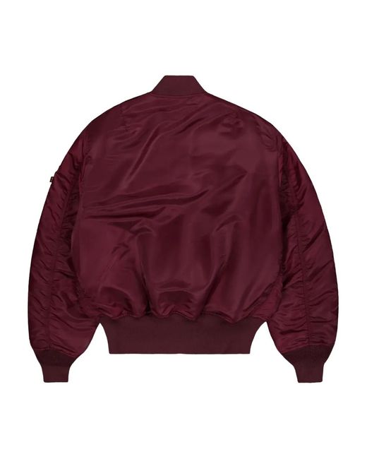 Alpha Industries Red Zip-Up Reversible Bomber Jacket