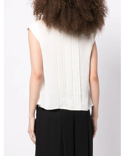 Edward Achour Paris White Bow-Detail Top