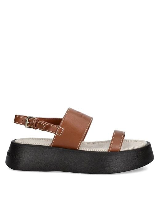 ARMANI EXCHANGE Brown Buckled Platform Sandals