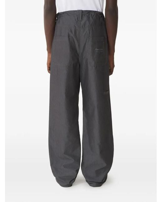 Lanvin Gray Drawstring Cotton Trousers for men