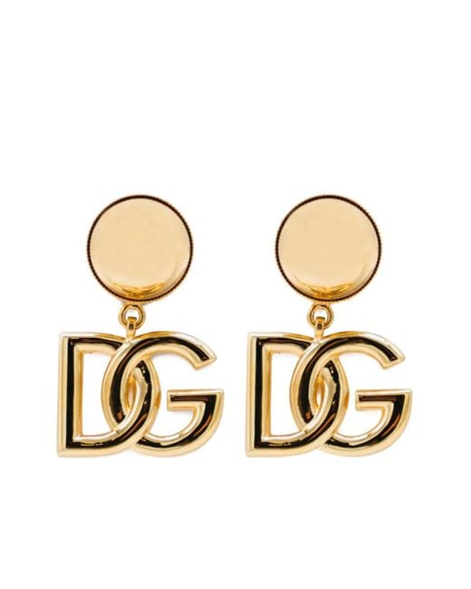 Dolce & Gabbana Metallic Dg-Logo Disc Earrings