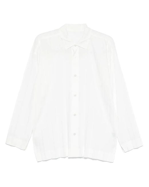 Homme Plissé Issey Miyake White Pleated Shirt for men