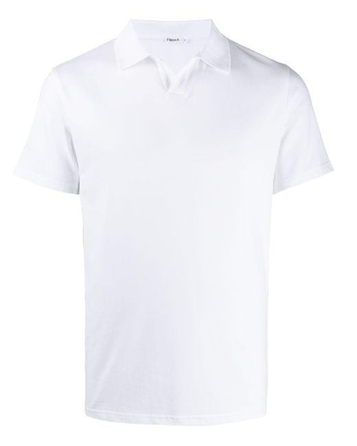 Filippa K White Fitted Buttonless Polo Shirt for men