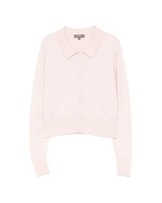 N.Peal Cashmere Pink Long-Sleeve Cashmere Cardigan