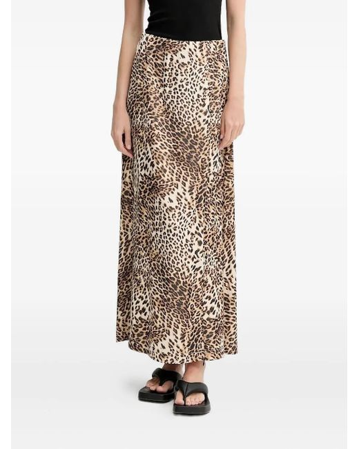 Gonna Midi Leelo Leopardata di Gestuz in Natural