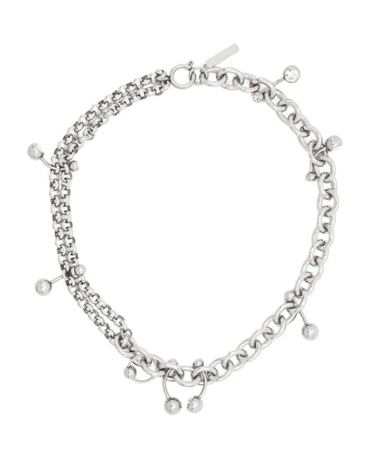 Justine Clenquet White Holly Piercing-detailed Necklace