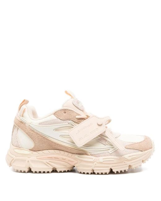 Off-White c/o Virgil Abloh Natural Suede-panelled sneakers