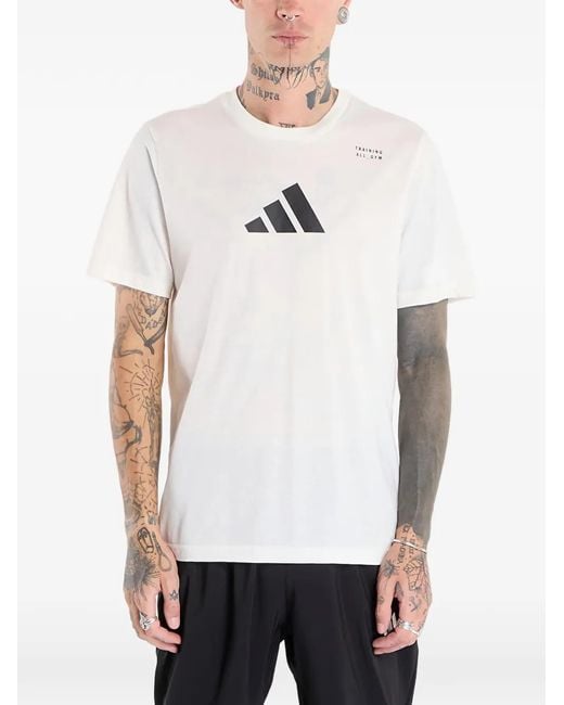 Adidas White Training All_Gym Graphic T-Shirt for men