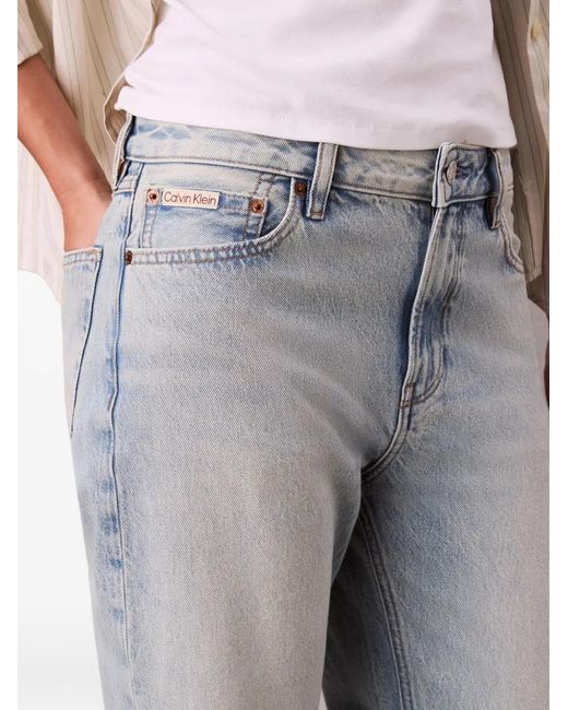 Calvin Klein Women's Gray Logo-Detail Jeans