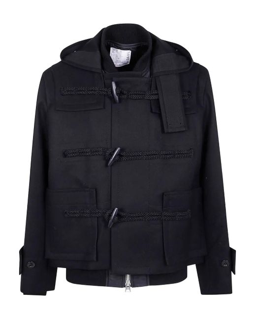 Sacai Blue Wool Melton Blouson for men