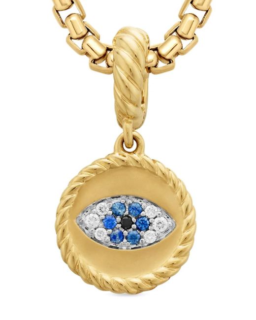 David Yurman Evil Eye ダイヤモンド&サファイア アミュレット 18kイエローゴールド Metallic