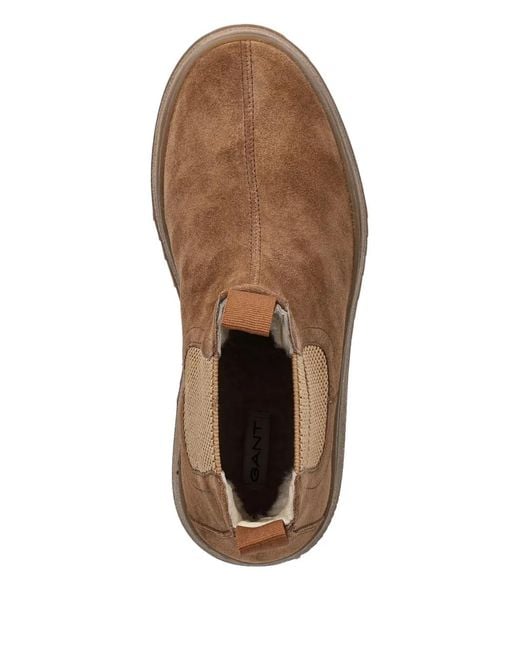 Gant Brown Sistown Pull-Tab Panelled Boots
