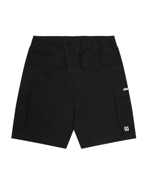 Aape By A Bathing Ape Black Logo-Print Cargo Shorts for men