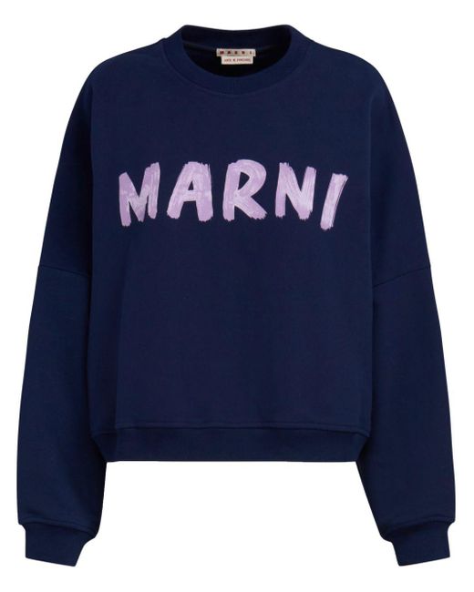 Marni Sweater Met Logoprint in het Blue