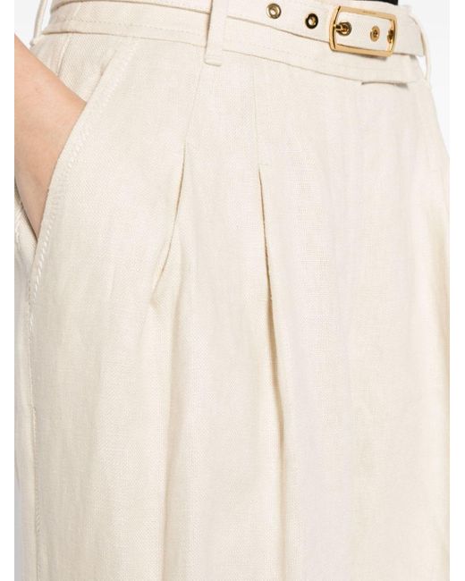 Pantalon de costume en lin à plis Zimmermann en coloris Natural