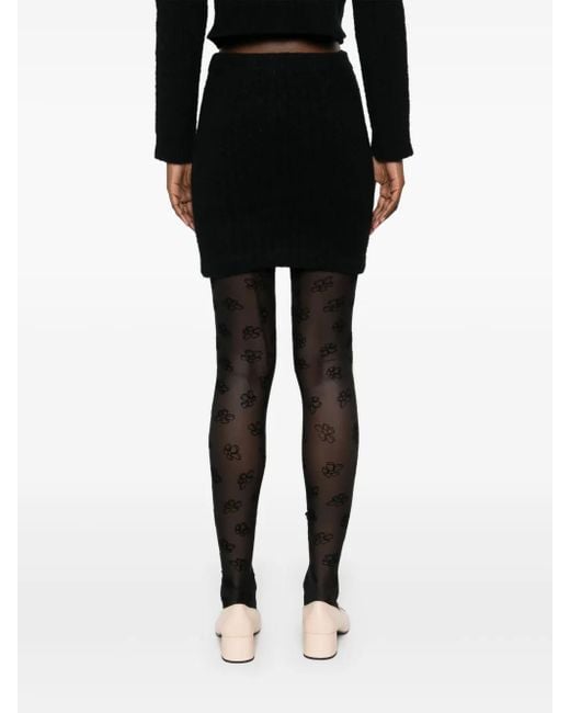 Self-Portrait Black Wool Blend Mini Skirt