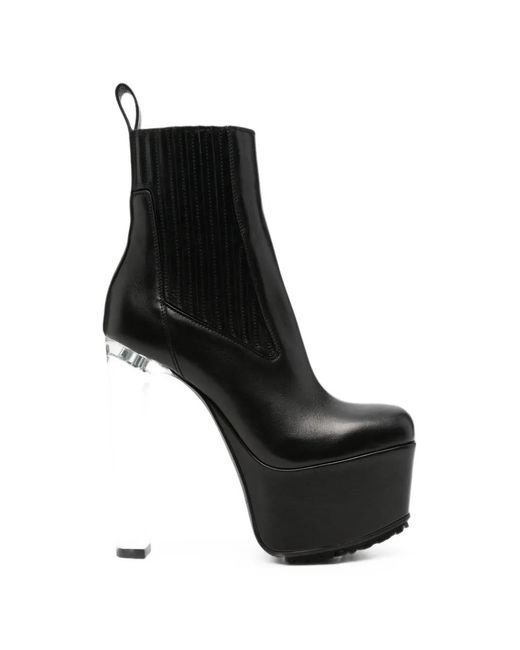 Rick Owens Black Kiss Platform Ankle Boots