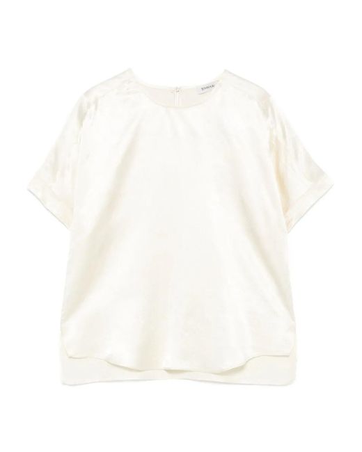Jonathan Simkhai ショートスリーブ サテンブラウス White