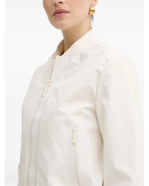 ARMANI EXCHANGE White Zip-Up Bomber Jacket