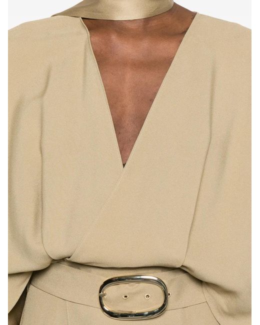 ‎Taller Marmo Natural Belted Split Maxi Dress