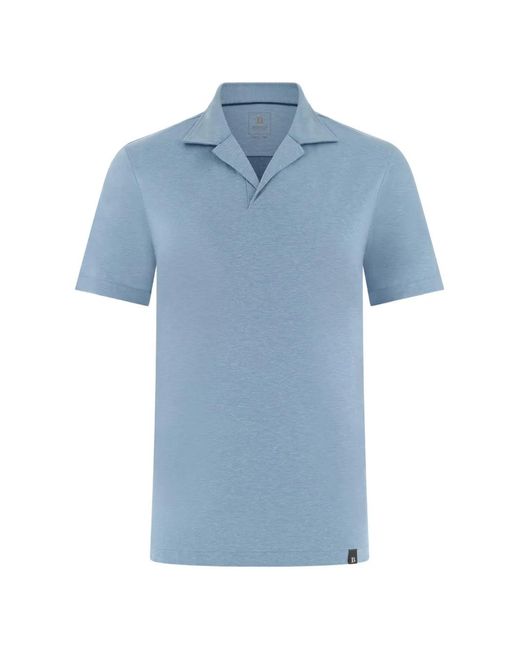 Boggi Blue Linen Blend Polo Shirt for men