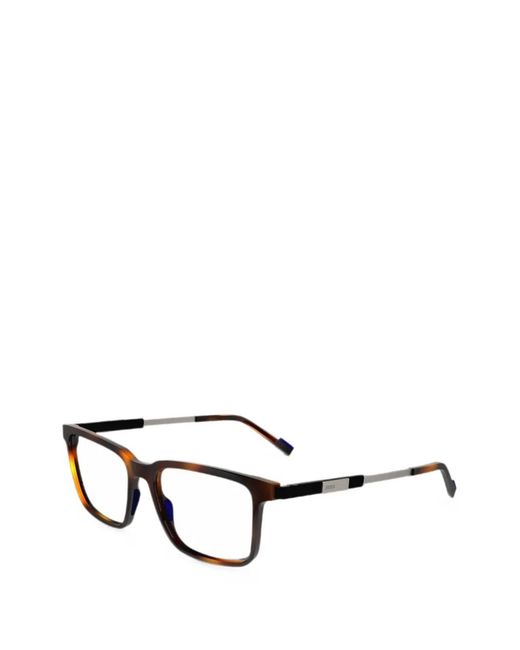 Zeiss Brown Tortoise-Effect Rectangle-Frame Glasses for men