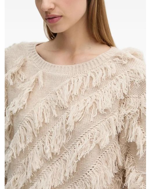 Ouí Blue Fringed Sweater