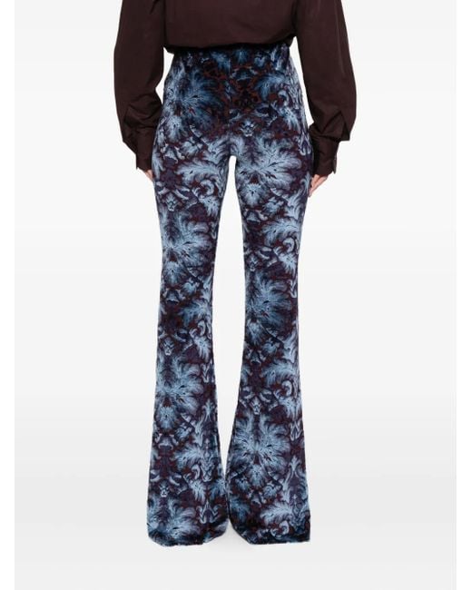 Etro Blue Abstract-Pattern Trousers