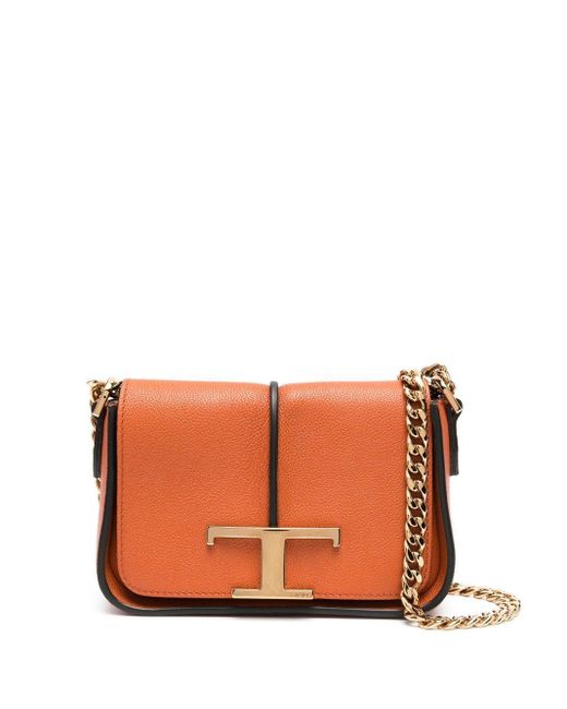 Tod's Leather Timeless Mini Crossbody Bag in Orange | Lyst