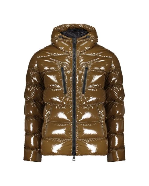Herno Brown Hooded Padded Jacket for men