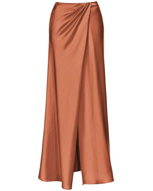 Falda larga drapeada Pinko de color Brown