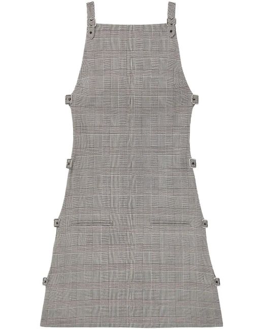 Courreges Gray Prince Of Wales Multi-Strap Mini Dress