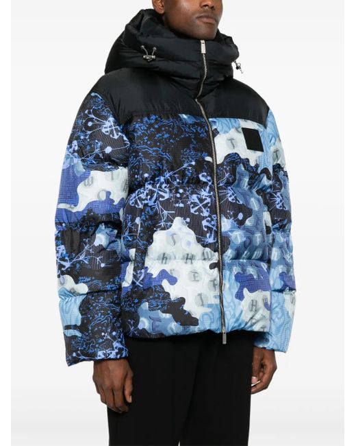 Off-White c/o Virgil Abloh Blue Camo Down Jacket for men
