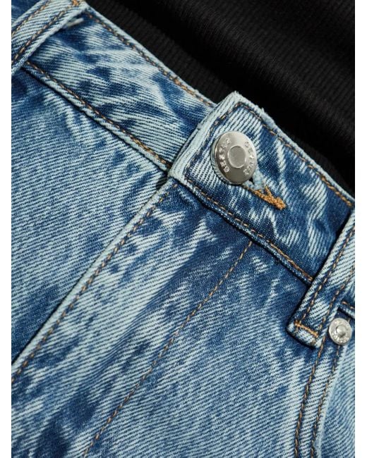 Gestuz Blue Logo Patch Denim Skirt