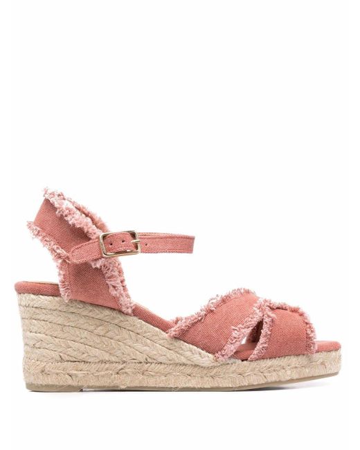 CastaÃ±er Blaudell 70mm Wedge Sandals in Pink - Lyst