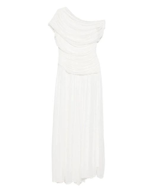 Jonathan Simkhai White Draped One-Shoulder Dress