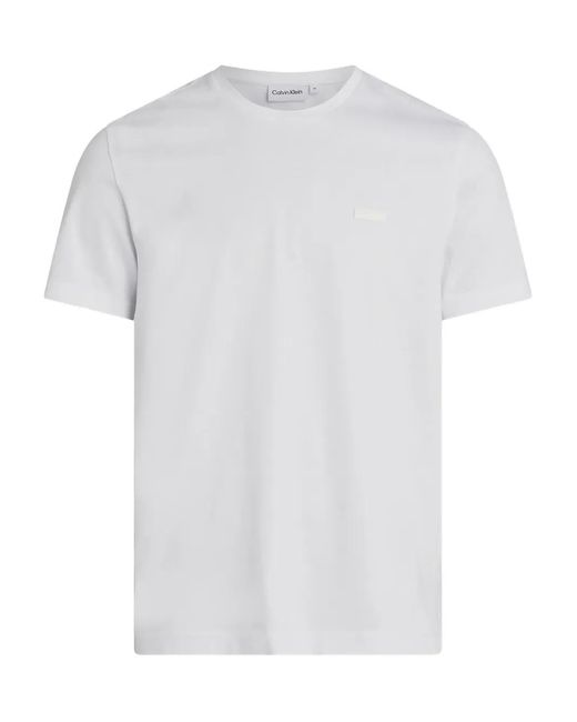 Calvin Klein White Logo-Patch T-Shirt for men