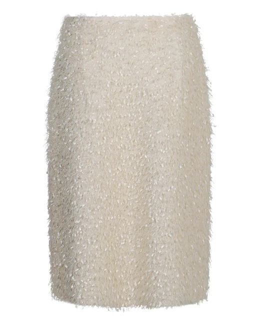 Vince White Fringed Midi Skirt