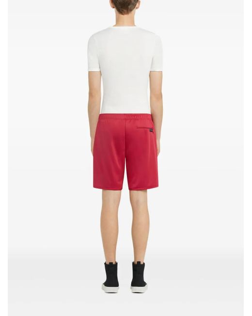 Courreges Red Logo-Patch Shorts for men