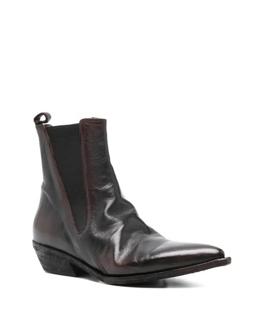 Officine Creative Black Pointed-Toe Ankle Boots