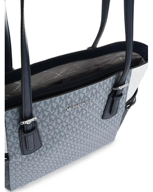 Michael Kors Blue Voyager Monogram-Print Tote Bag