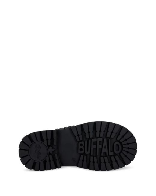 Buffalo Black Lennox Cross Braided Crossover-Strap Sandals