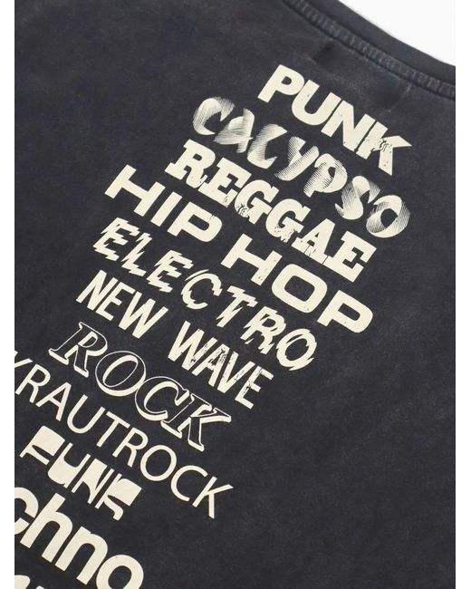 HTC Black Calypso Distressed-Effect T-Shirt for men