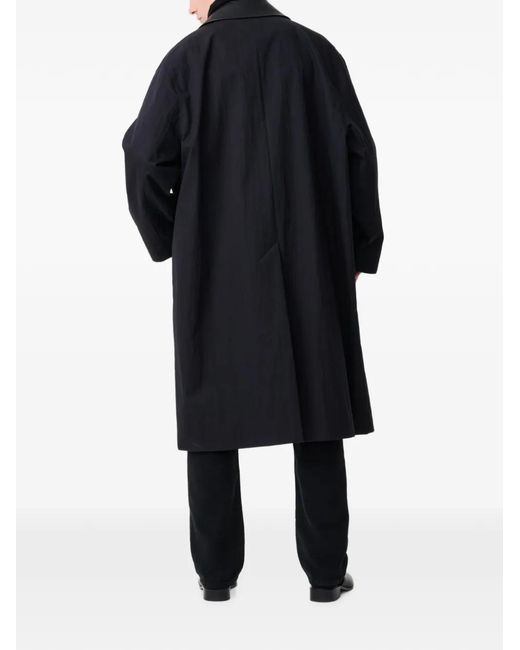 Studio Nicholson Blue Leather-Collar Trench Coat for men