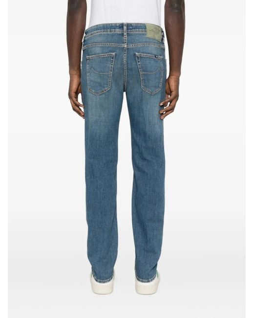 Jacob Cohen Blue Faded Distressed Jeans for men