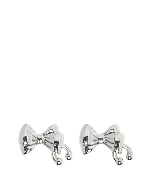 Stolen Girlfriends Club White Bow Pierced Earrings